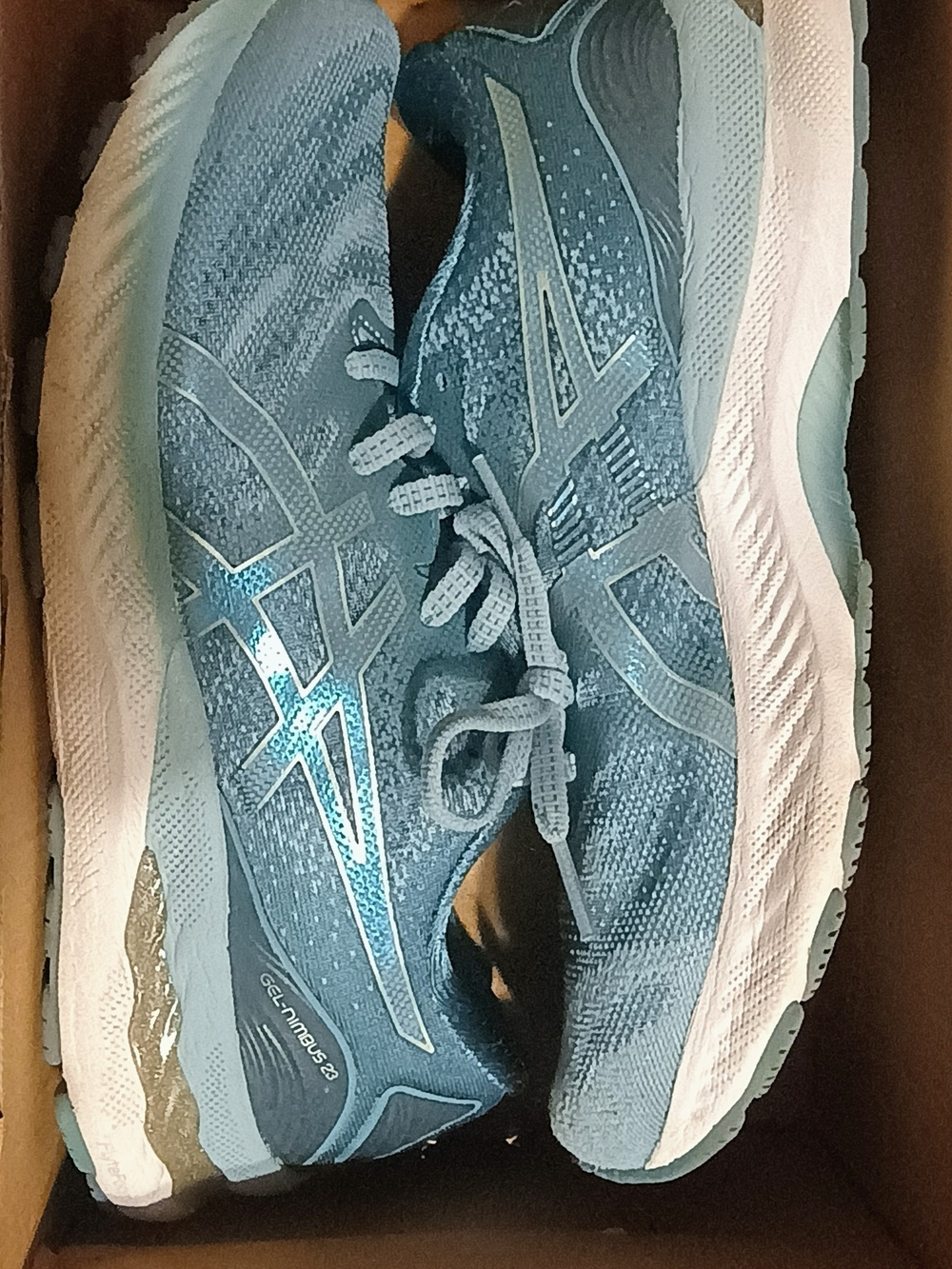 ASICS EUC Gel Nimbus 23 Light Blue Women's Running Sneakers Sz 9.5